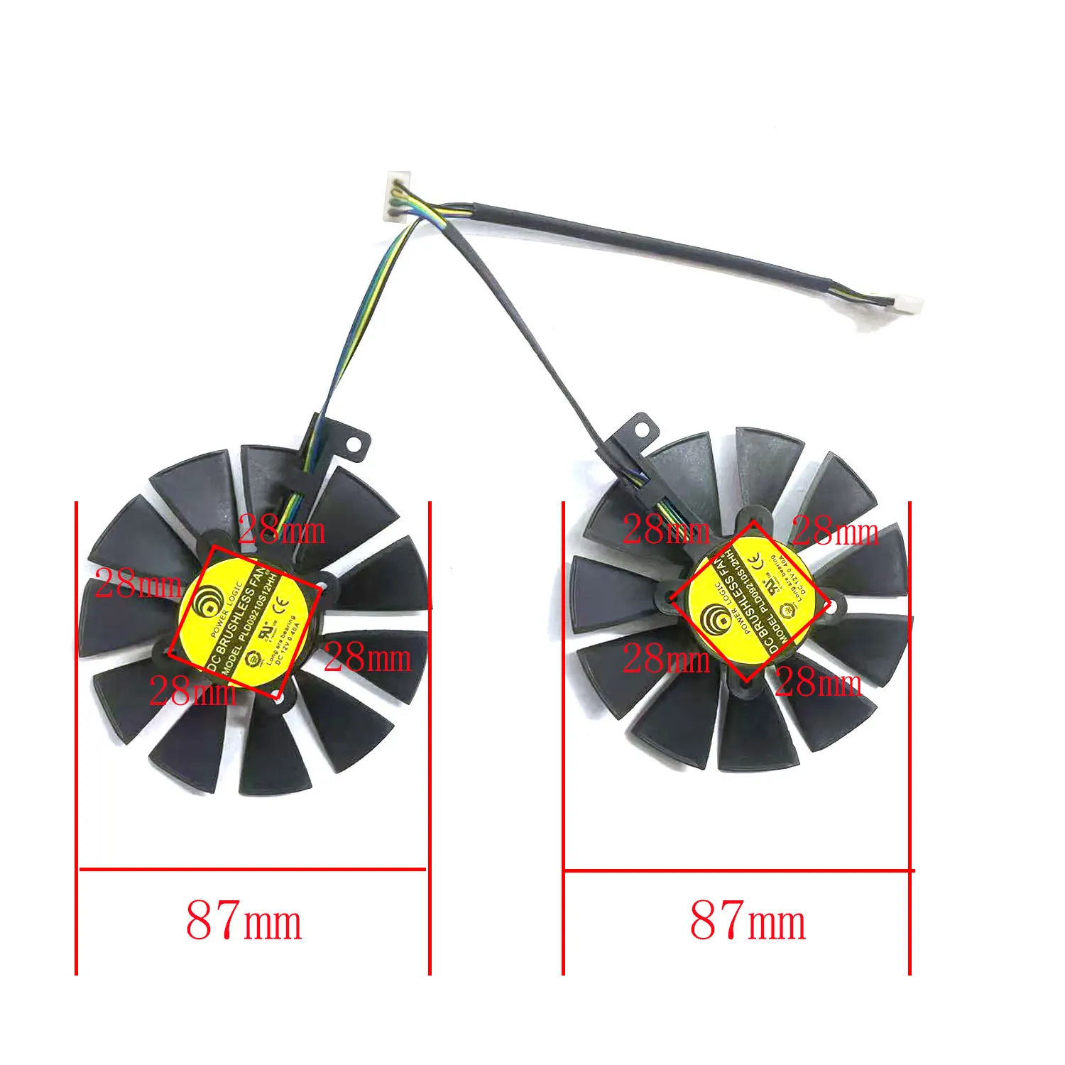 Nuevo ventilador GPU PLD09210S12HH 4PIN GTX1060 1070 para ASUS GTX1060 1070 RX470 480 570 reemplazo de tarjeta gráfica - imagen 2