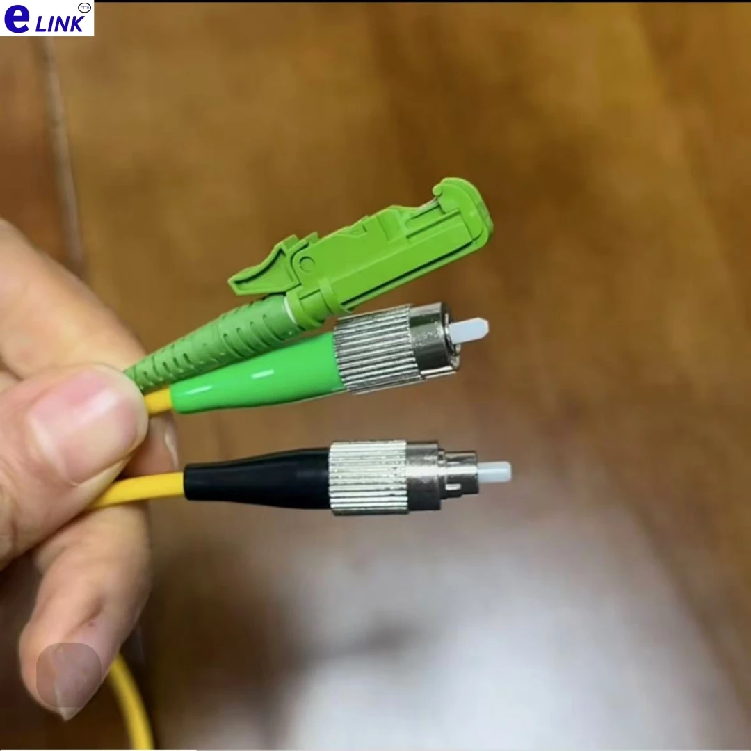 Cable de conexión de fibra E2000/APC-FC/APC FC/UPC Simplex monomodo 1m 3m 5m 7m 10m 9/125um puente de fibra óptica E2000-FC E2K elink
