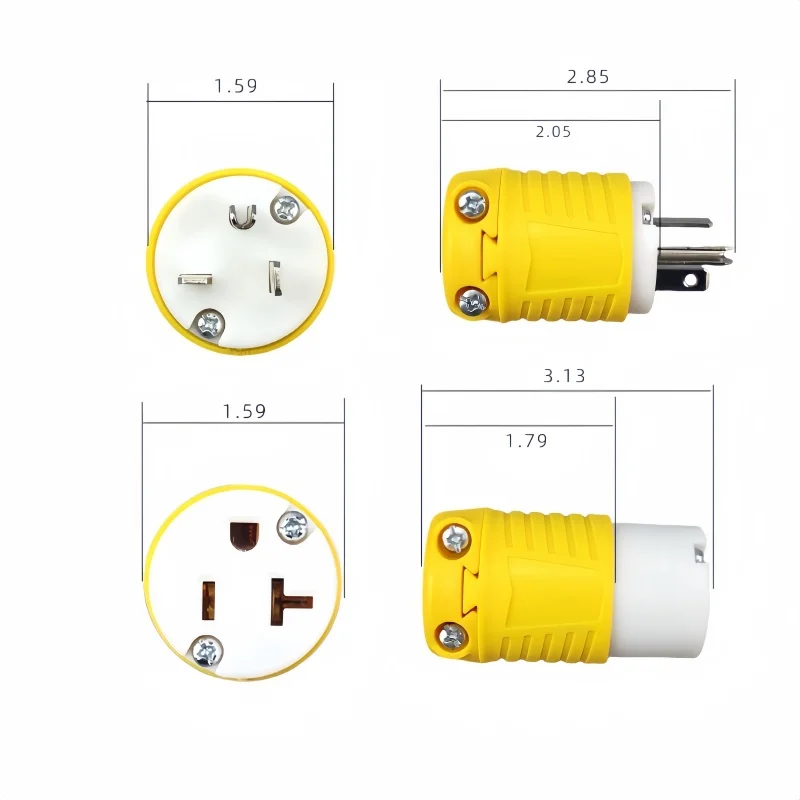 Enchufe macho 5-20P, 5-20R conector hembra, cable listado ETL/cETL, 20A, 125V, receptáculo de enchufe de repuesto estándar de EE. UU. - imagen 2