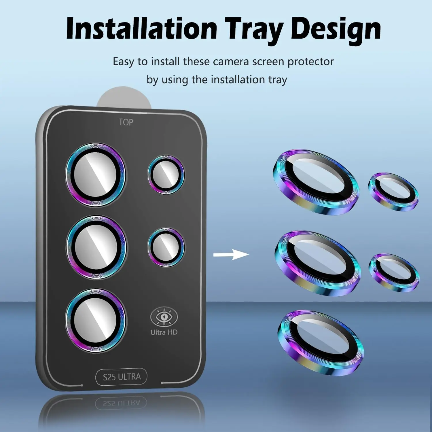 Protector de lente de cámara de teléfono compatible con Samsung Galaxy S25 Ultra [1 juego], protectores de lentes individuales, resistentes a los arañazos - imagen 4