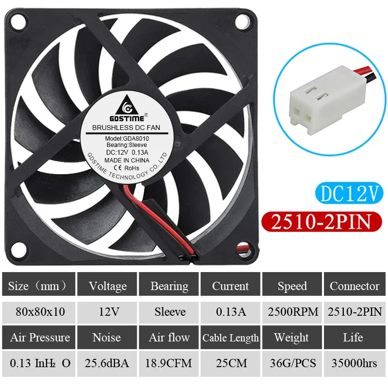 12V Sleeve 2510-2PIN