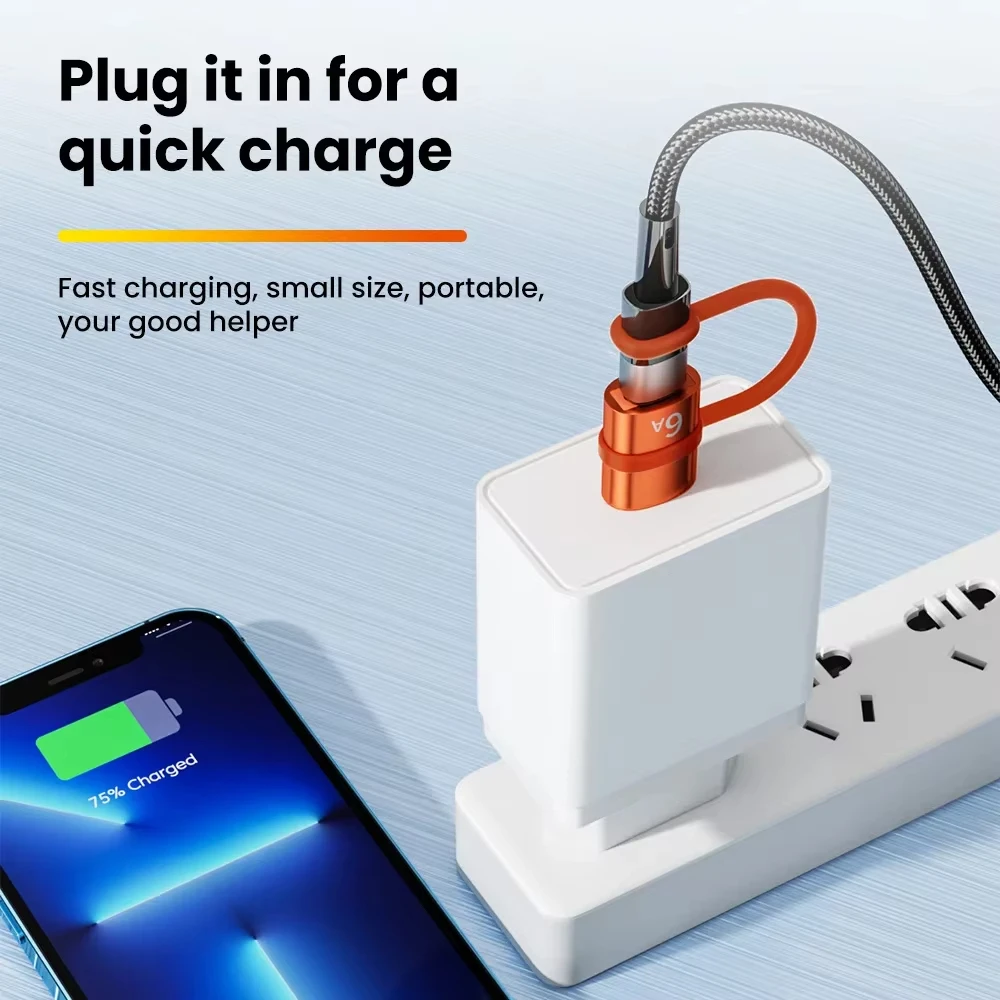 NNBILI-Adaptador USB 3,0 USB macho a tipo C hembra OTG 6A, carga rápida, transferencia de datos de 10Gbps con cordón para accesorios de teléfonos - imagen 3