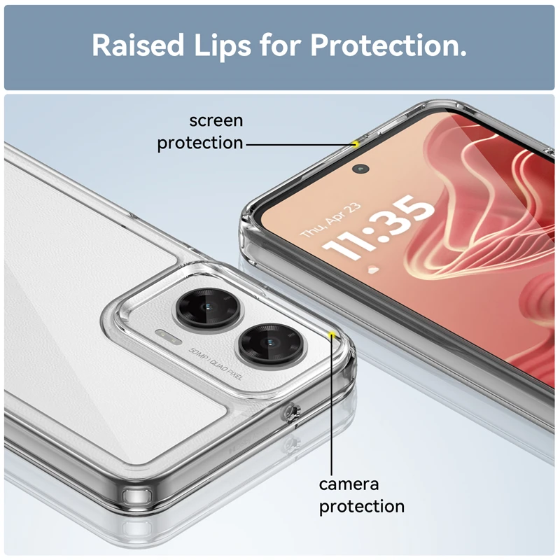 Funda para Motorola Moto G35, carcasa trasera a prueba de golpes, color transparente para Moto G35 G 35 - imagen 5