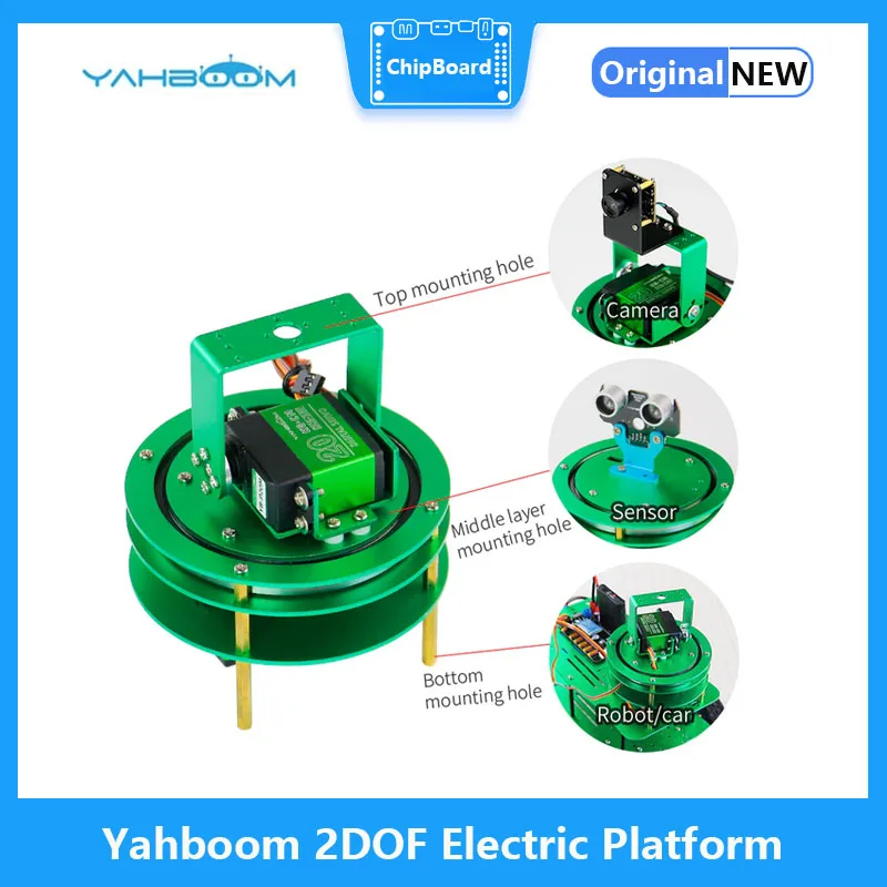 Plataforma eléctrica Yahboom 2DOF con Servo de Metal de 20KG/25KG para soporte de engranaje de dirección de coche Robot Base manipuladora de Robot - imagen 2