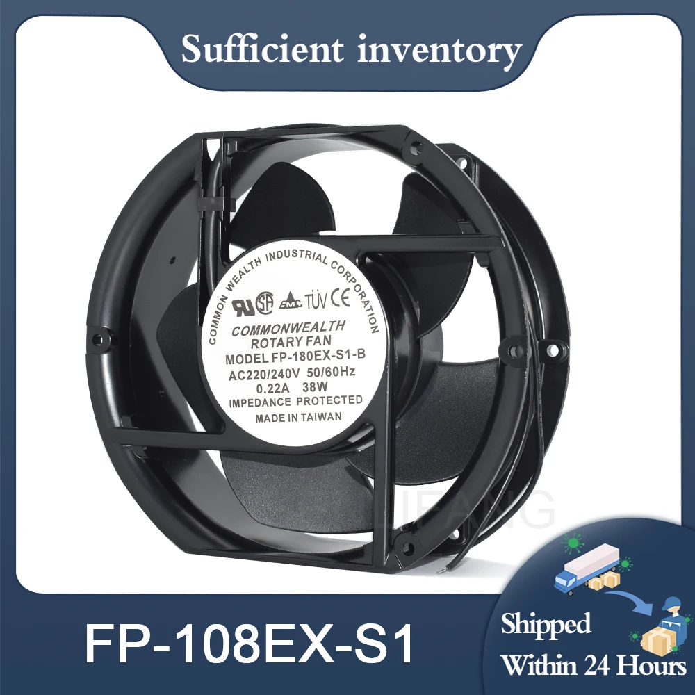 Ventilador Axial de doble rodamiento, ventilador de refrigeración para armario, AC220/17251 V, 0.22A, 38W, FP-108EX-S1-B, 172, 150x240x51mm, buena calidad