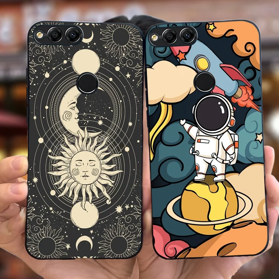 Funda de silicona suave para teléfono Huawei Honor 7X, BND-L21 de dibujos animados de astronautas, 5,93 pulgadas, BND-L22 - imagen 3
