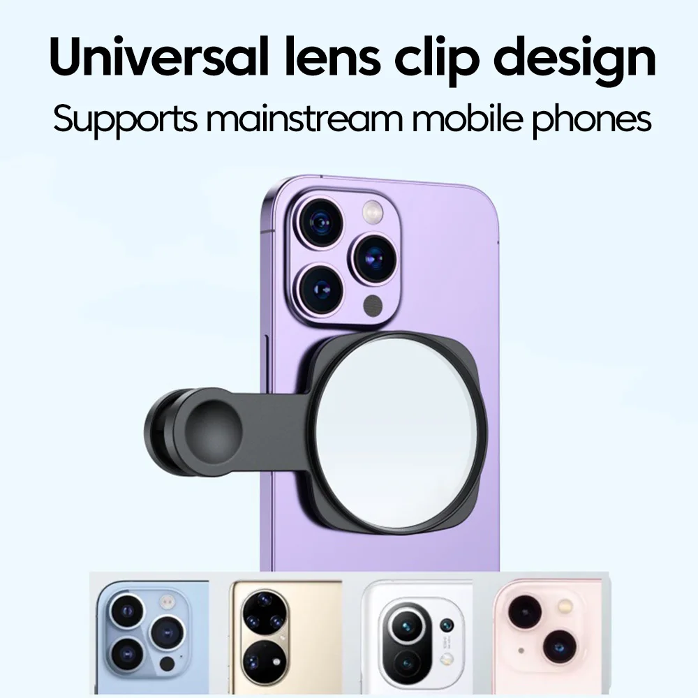 Lente de cámara para teléfono inteligente, Kit de Clip de espejo para Selfie para IPhone, lente HD, espejo Reflector para Selfie, transmisión en vivo, foto, vídeo, Selfie, Vlog - imagen 5