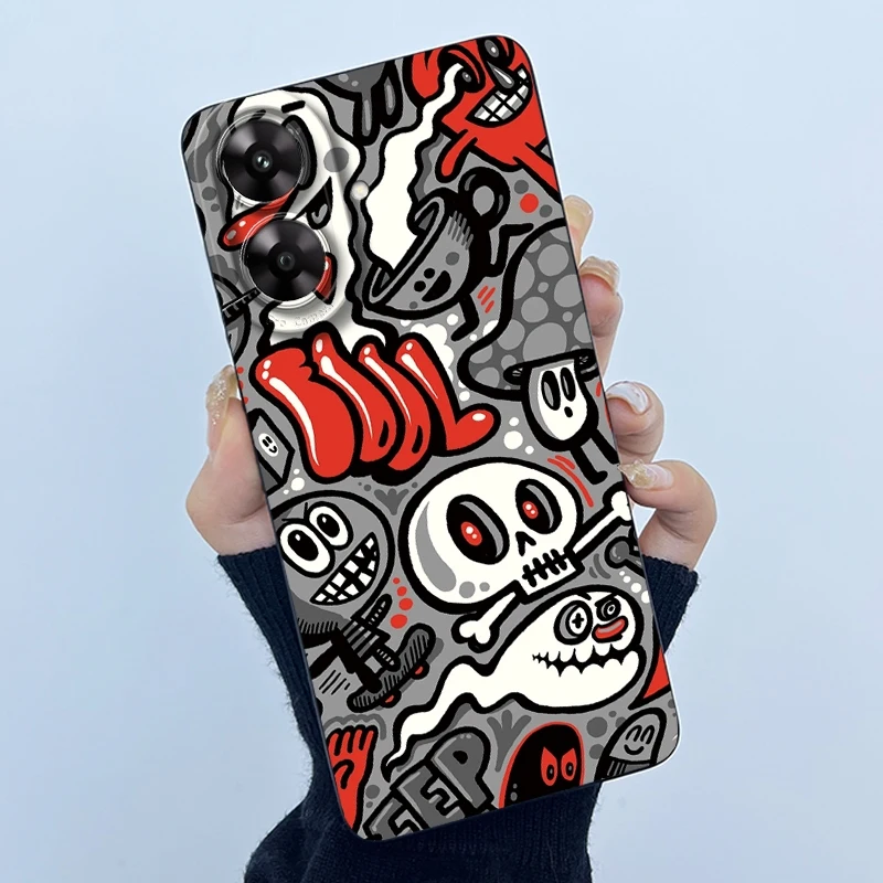 Para Realme Note 60x funda Realme Note 60x funda de teléfono Note60x dibujos animados lindo Labubu mate protección de cámara cubierta trasera a prueba de golpes - imagen 3