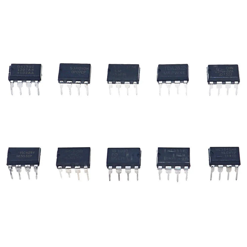 100 Uds 10 valores x 10 Uds IC Kit de Chip de circuito integrado caja JRC4558 LM358 NE555 NE5532 VIPER22A DS1302 OP07 LM386 TDA2822 UC3845 - imagen 4