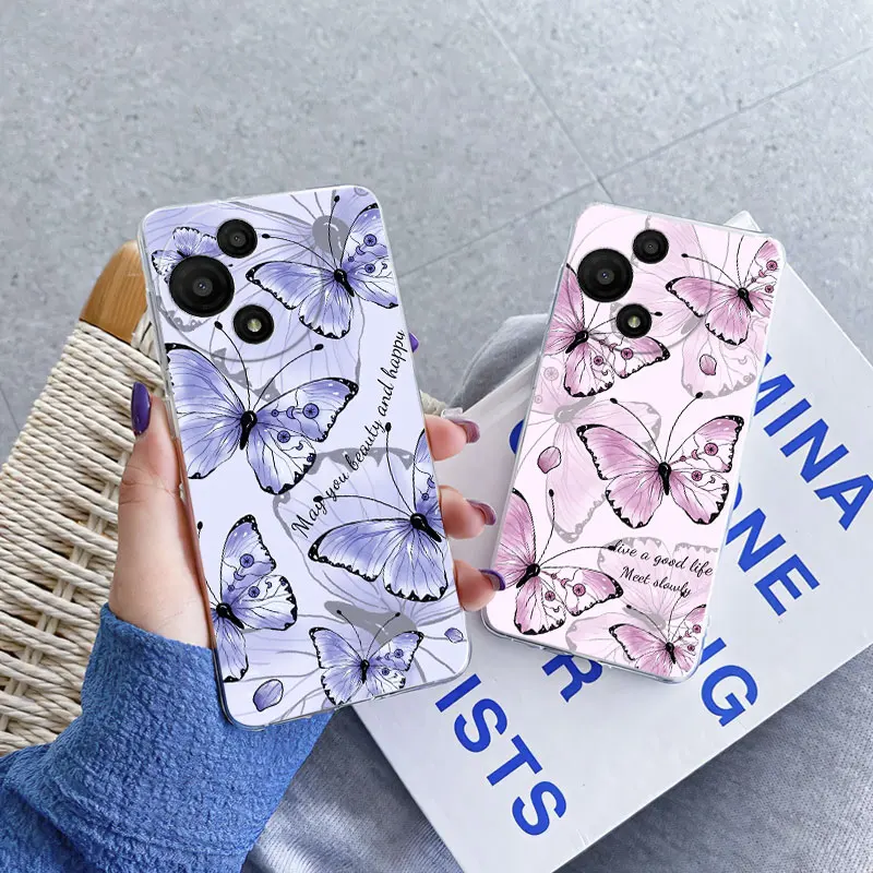 Para TCL 60R 5G T519H 2025 Funda de teléfono de mármol con flores para TCL 60 SE 605 T517H Funda protectora de silicona suave transparente - imagen 3