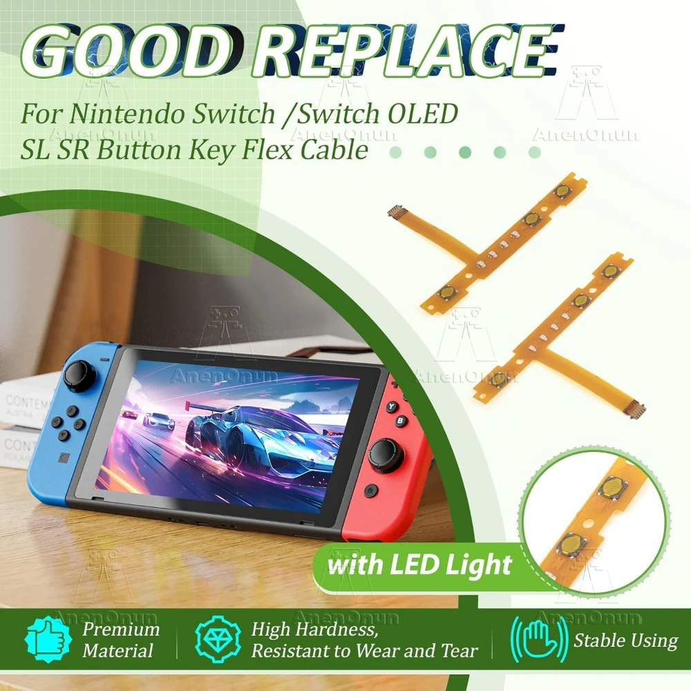 Joy Con SL/SR Cable flexible de botón para interruptor/interruptor OLED Premium piezas de reparación cinta de llave Cable de luz indicadora lateral - imagen 3