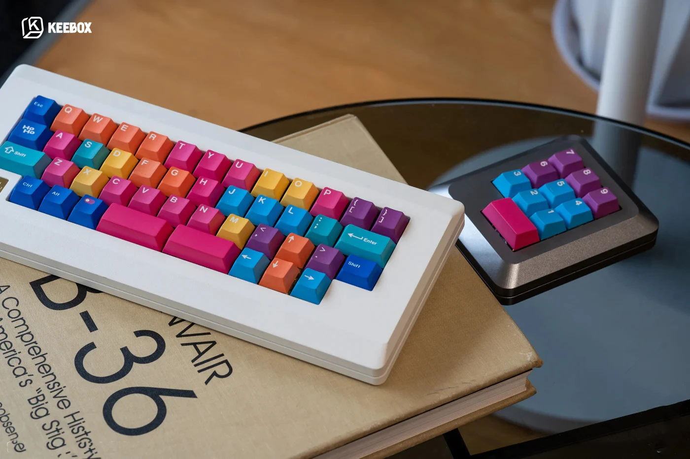 Keebox Geekark dopamina PBT 5 teclas de teclado sub mecánico de tinte lateral Kit de barra espaciadora de Mods Alpha de perfil Chery colorido - imagen 2