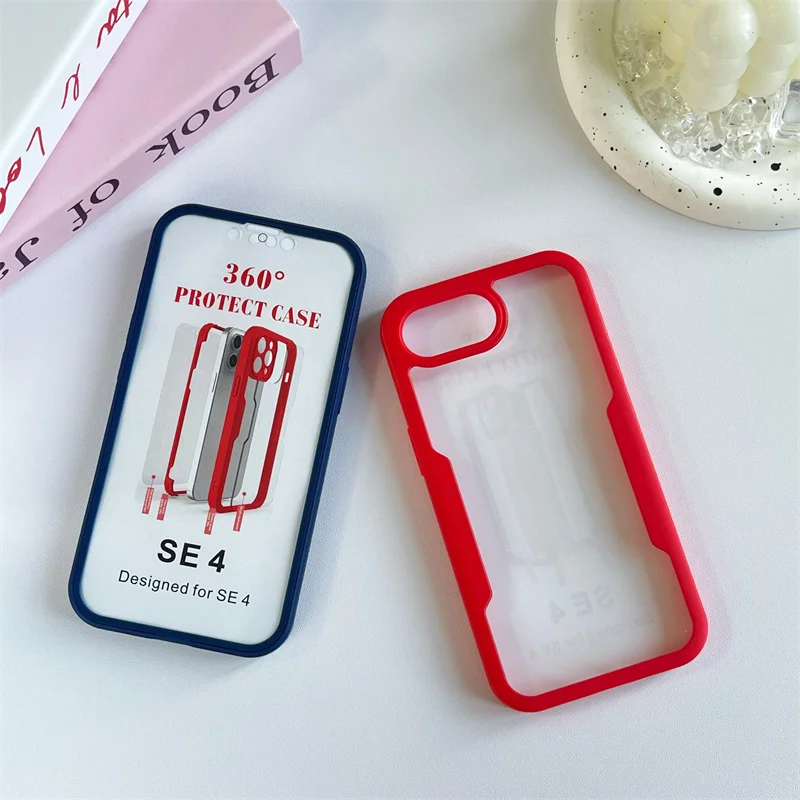 Funda para iPhone 16E de doble cara 360 de cobertura completa TPU PC cubierta transparente anticaída para iPhone 16E parachoques a prueba de golpes - imagen 5