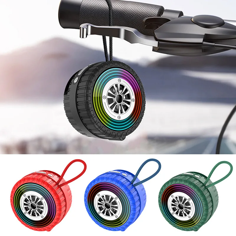 Altavoz inalámbrico creativo con forma de rueda de coche con luz Led, altavoz de música portátil con Bluetooth para exteriores, decoración para coche, regalos divertidos - imagen 4