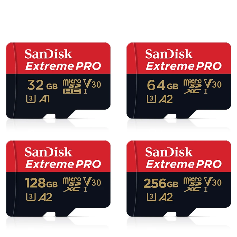 SanDisk-tarjeta Micro SD Extreme Pro Flash de 128GB, SDXC UHS-I, 400GB, 256GB, 64GB, U3 V30, adaptador de tarjeta de memoria TF para cámara DJI
