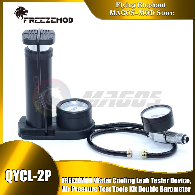 Dispositivo probador de fugas de refrigeración por agua FREEZEMOD, kit de herramientas de prueba de presión de aire doble barómetro, QYCL-2P