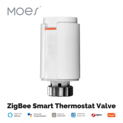 MOES Tuya-válvula termostática inteligente ZigBee para radiador, aplicación remota programable TRV, controlador de temperatura, compatible con Alexa y Google Home