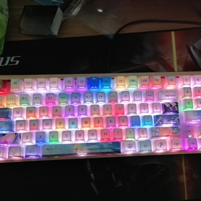 Cartethyia Keycaps personalizado PBT cereza/MOA perfil sublimación dibujos animados Anime lindo punto KeyCap para jugadores DIY Teclado mecánico