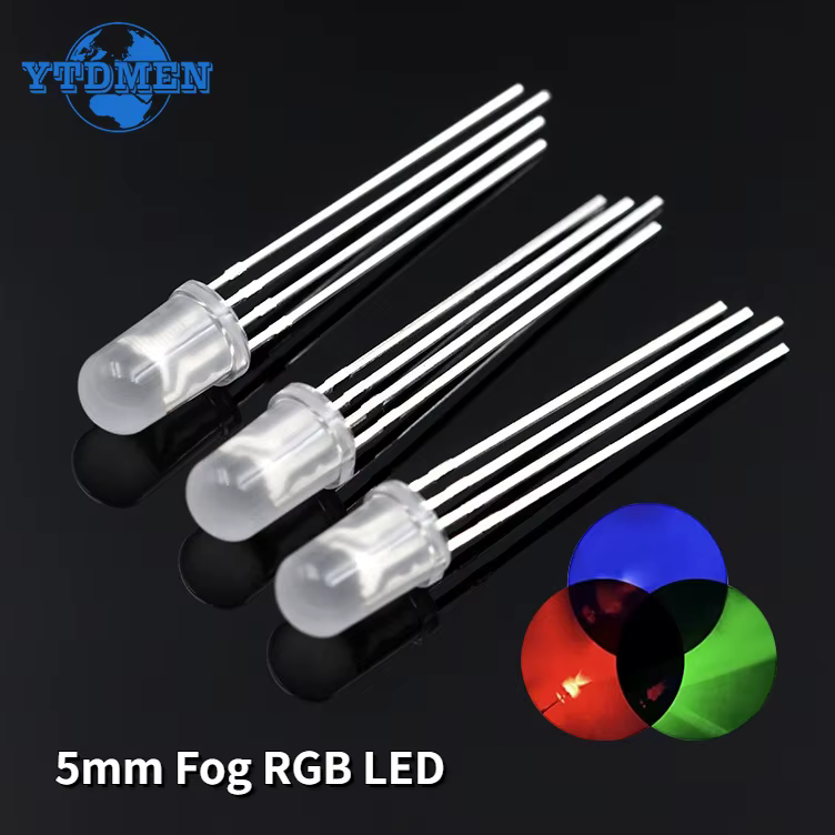 50/100 Uds 5mm RGB LED cátodo común/ánodo común diodos emisores tricolor diodos difusos antiniebla a todo color F5 4 pines para Arduino - imagen 2