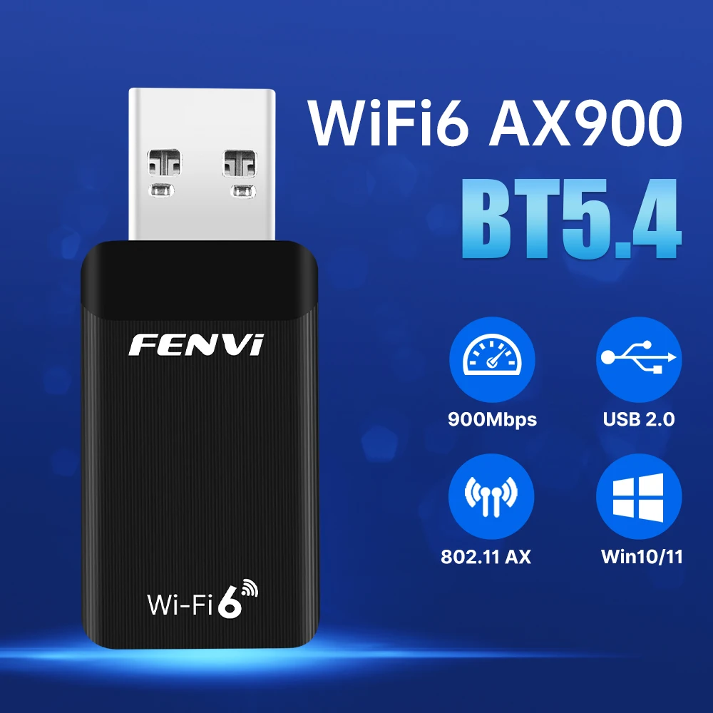 Fenvi AX900 Bluetooth 5,4 adaptador USB WiFi 6 Mini USB Dongle 5G/2,4G tarjeta de red WiFi6 de doble banda controlador receptor inalámbrico gratis - imagen 5