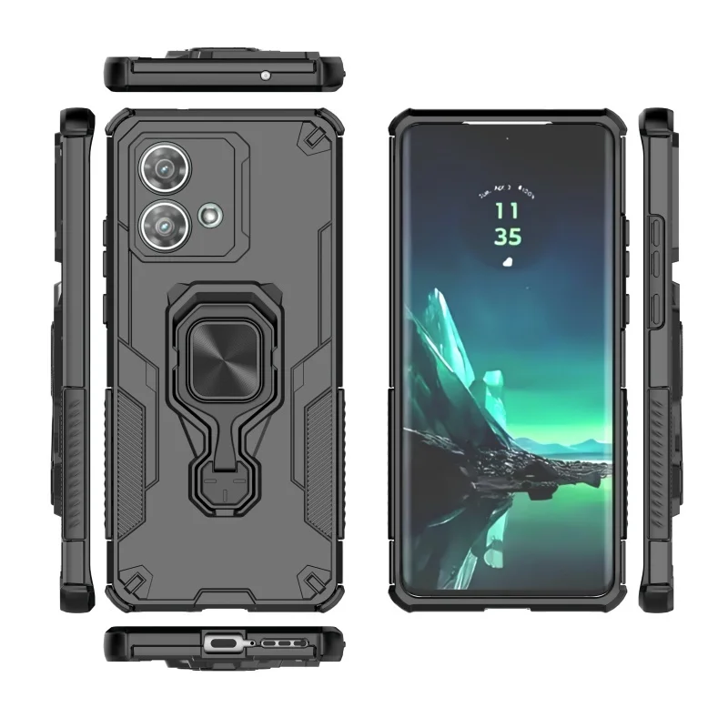 Para Moto Edge 40 Neo funda Motorola Moto Edge 40 Neo Capas nuevo soporte de anillo de Metal de adsorción de atracción magnética a prueba de golpes - imagen 3