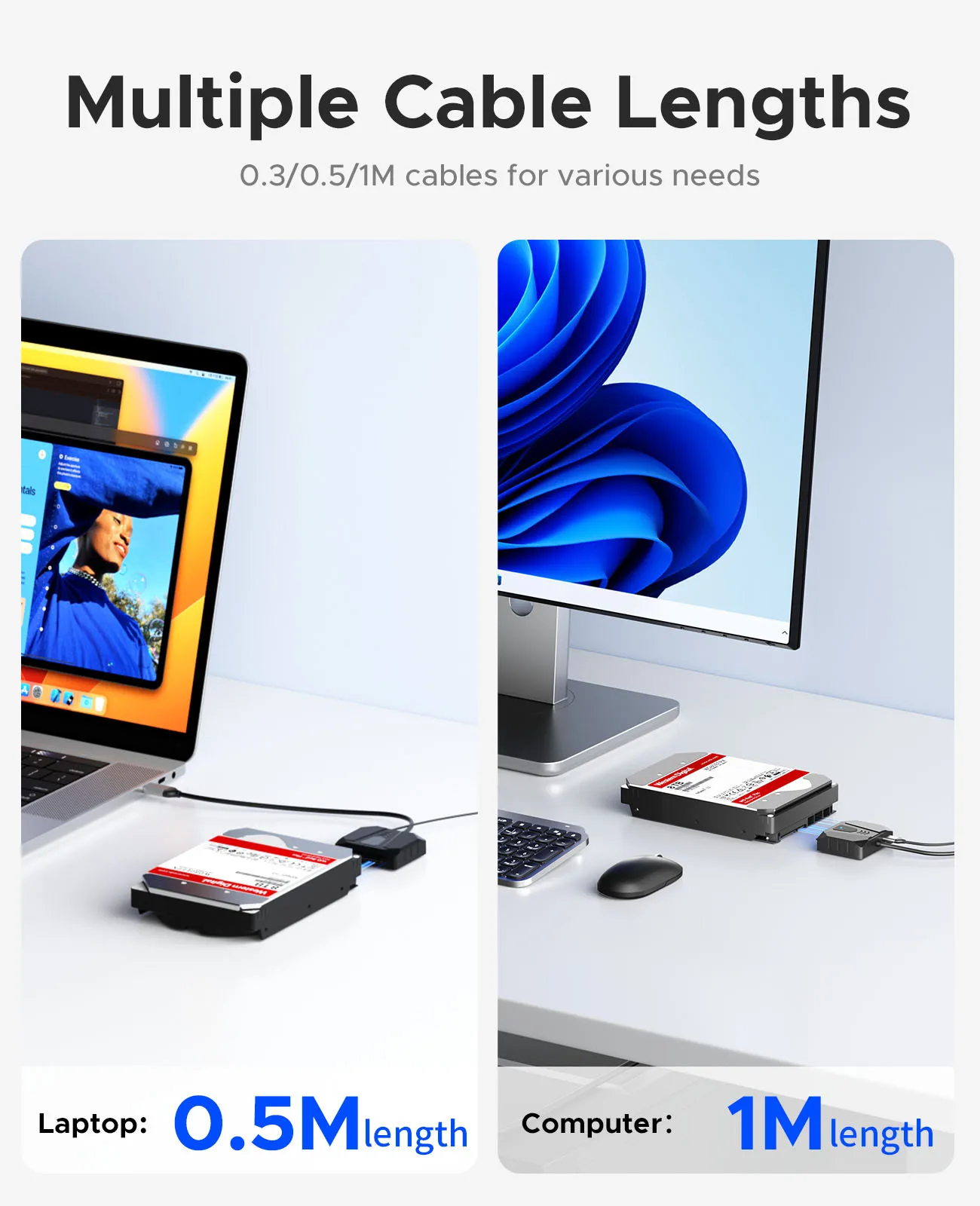 Adaptador USB 3.0 a SATA ORICO para HDD SSD 2,5″ - imagen 2