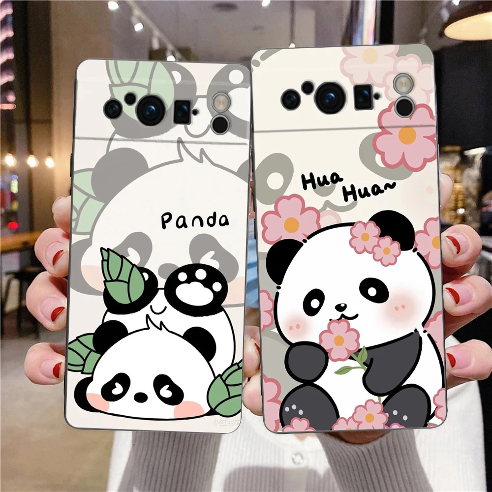 Coque de téléphone en silicone souple pour Google Pixel 8, 7, 6 Pro, 8A, 7A SnapTPU, antichoc, couverture noire, mignon, KrasnoClimbing, bambou