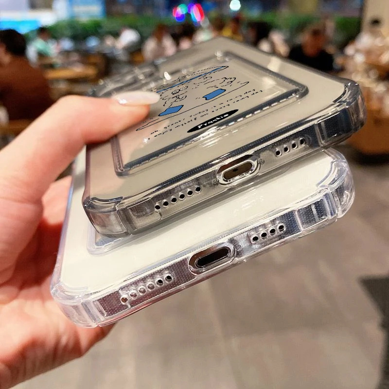 Para iPhone 16 Pro Max funda INS Corea línea de paraguas perro tarjeta funda para iPhone 15 14 13 12 11 XS X XR 7 8 Plus SE 3 2022 - imagen 5