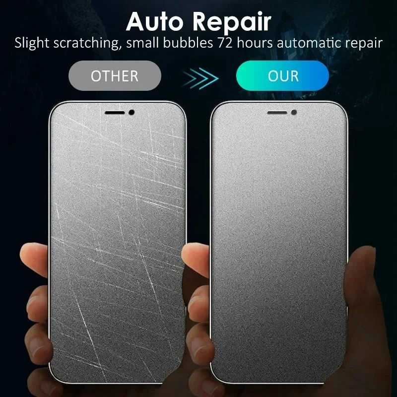 3 uds cubierta completa mate 9H vidrio templado para iPhone 14 13 Pro Max 11 Pro 15 14 XS Max X XR SE 7 8 Plus Protector de pantalla esmerilado - imagen 2