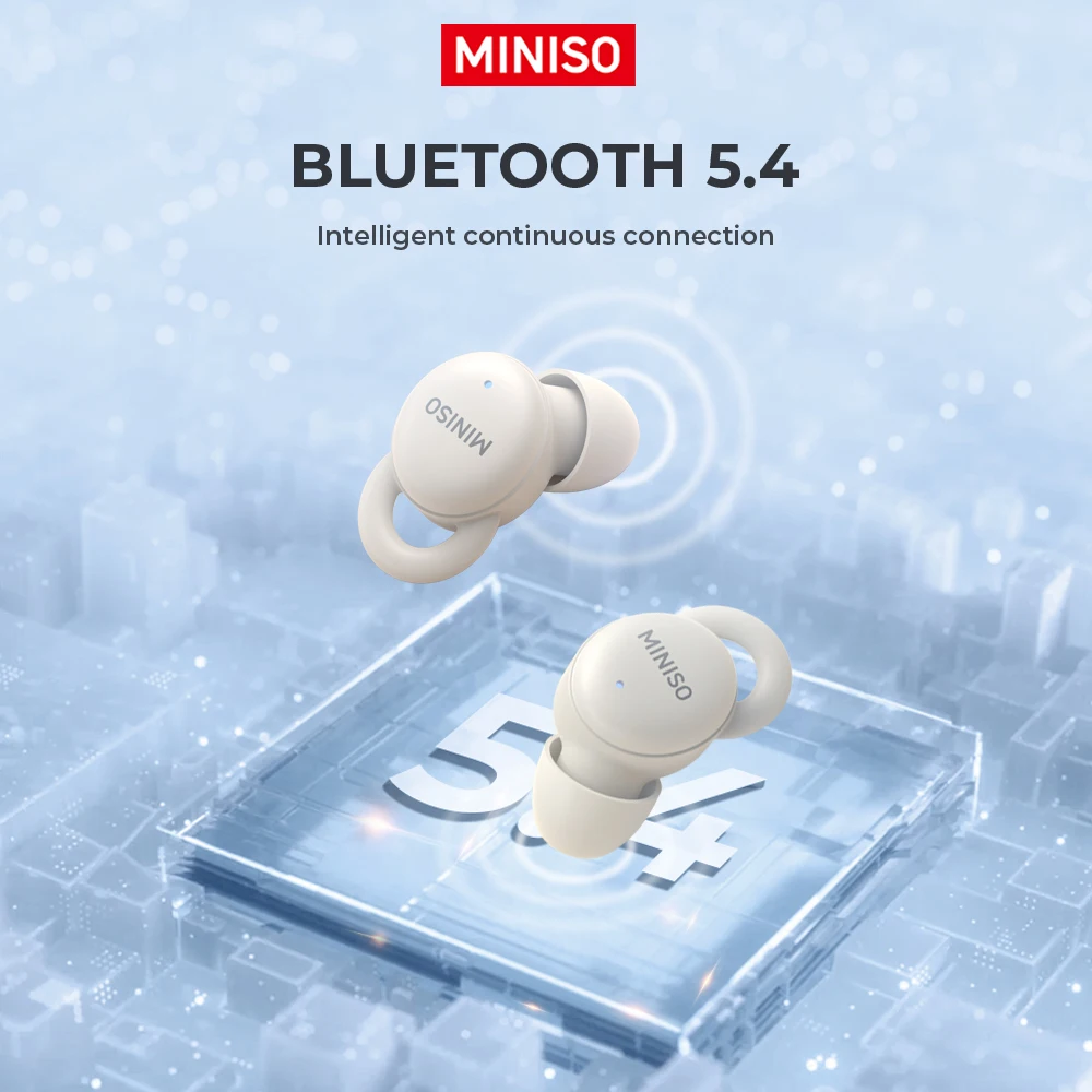 MINISO-auriculares inalámbricos X10 con Bluetooth 5,4, cascos con micrófono y Control táctil, cancelación de ruido, superlargos - imagen 4