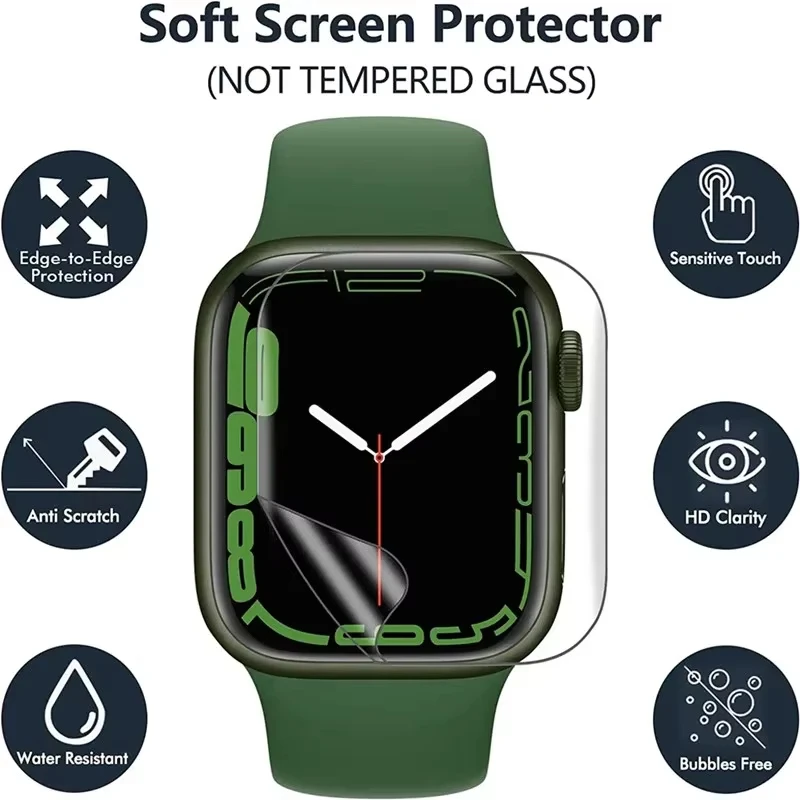 5 uds película de hidrogel TPU para Apple Watch 9 5 6 10 3 2 1 40MM 44MM 42MM 46MM Protector de pantalla para Apple Watch Ultra 49MM 7 8 41MM - imagen 2