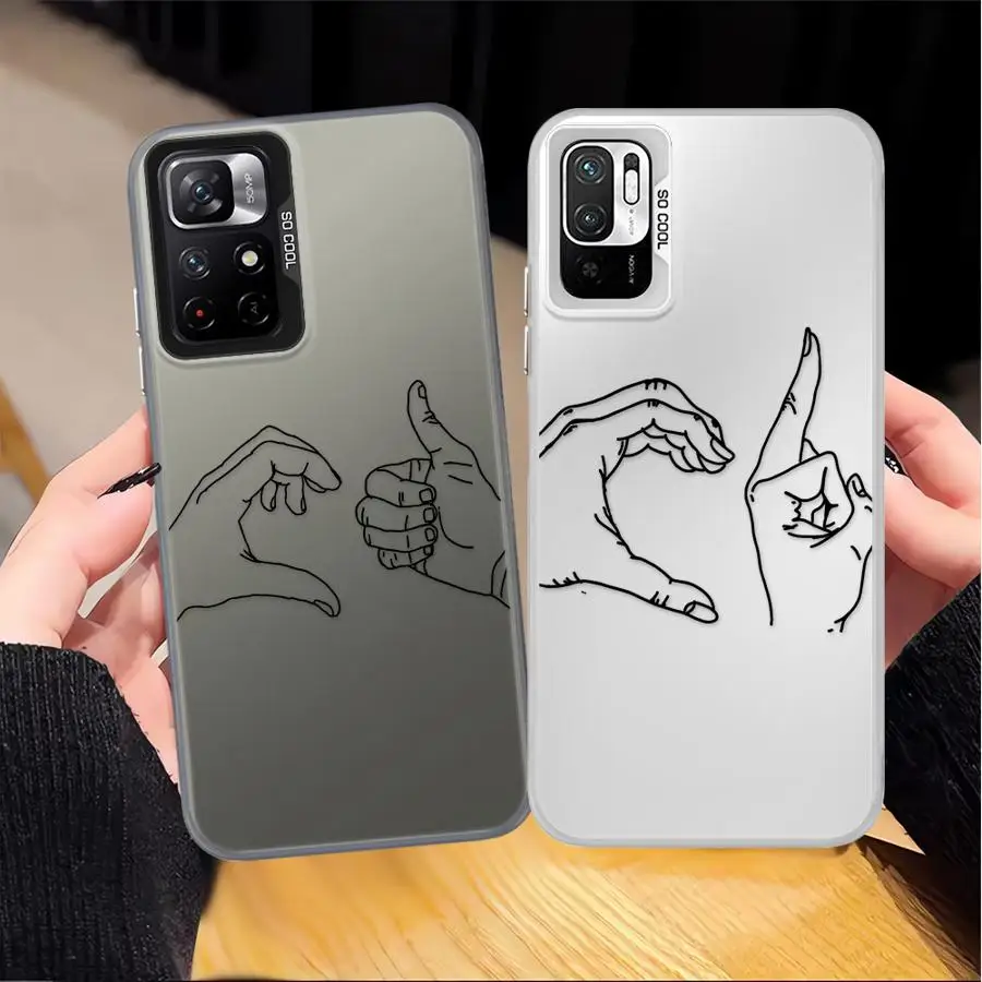 Funda trasera de teléfono para Xiaomi Mi 11 Lite 13T 12T Pro gesto de dibujos animados - imagen 2