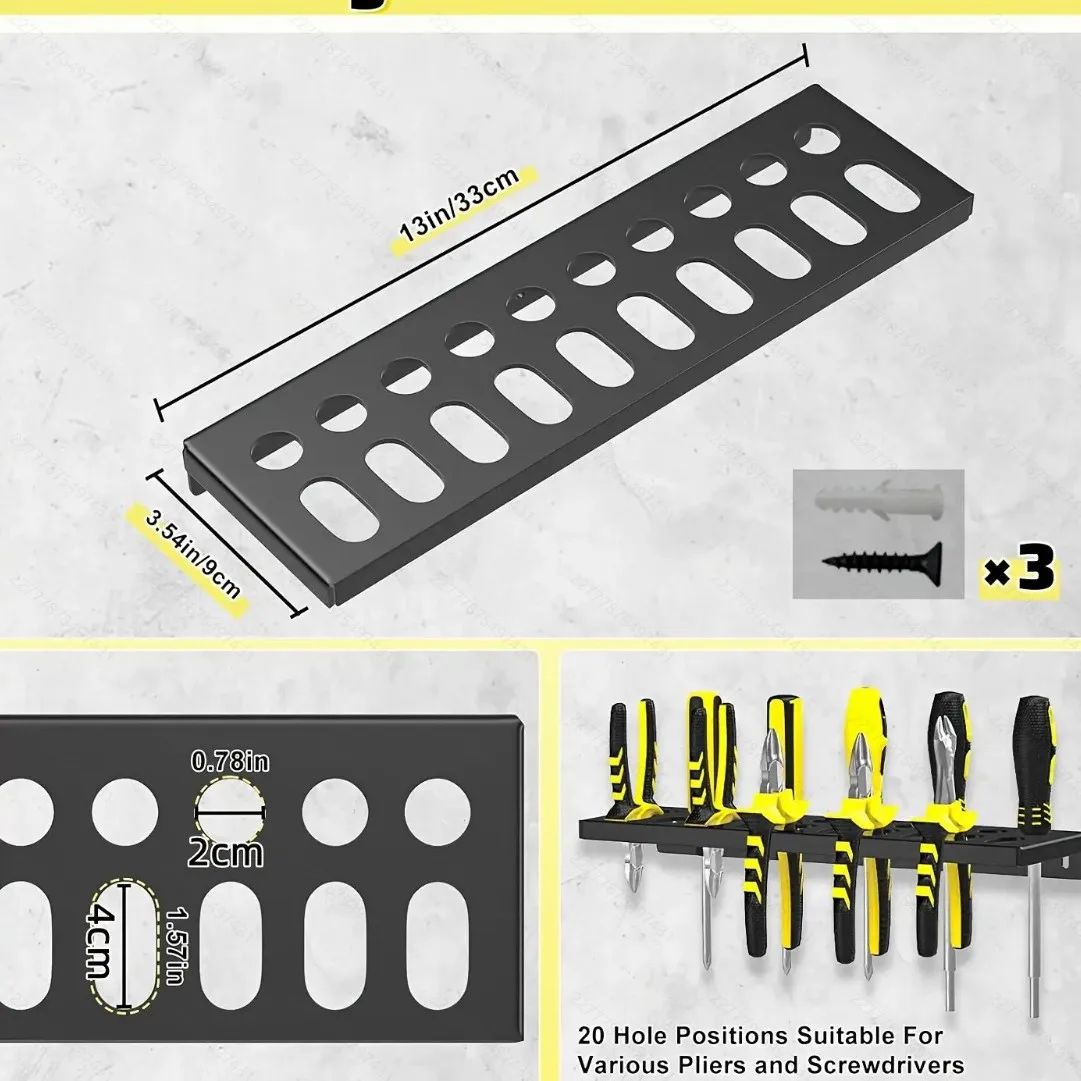 Soporte para herramientas de utilidad, montaje en pared, estante de almacenamiento de Metal resistente, bandeja de almacenamiento para llave, clavos, herramientas de carpintería, suministros de artesanía - imagen 4