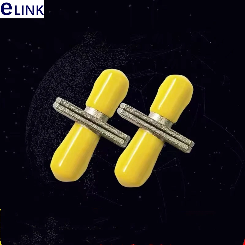 Adaptador de fibra ST simplex SM MM conector de fibra óptica carcasa de metal amarillo rojo acoplador ftth suministro de fábrica de buena calidad ELINK - imagen 3