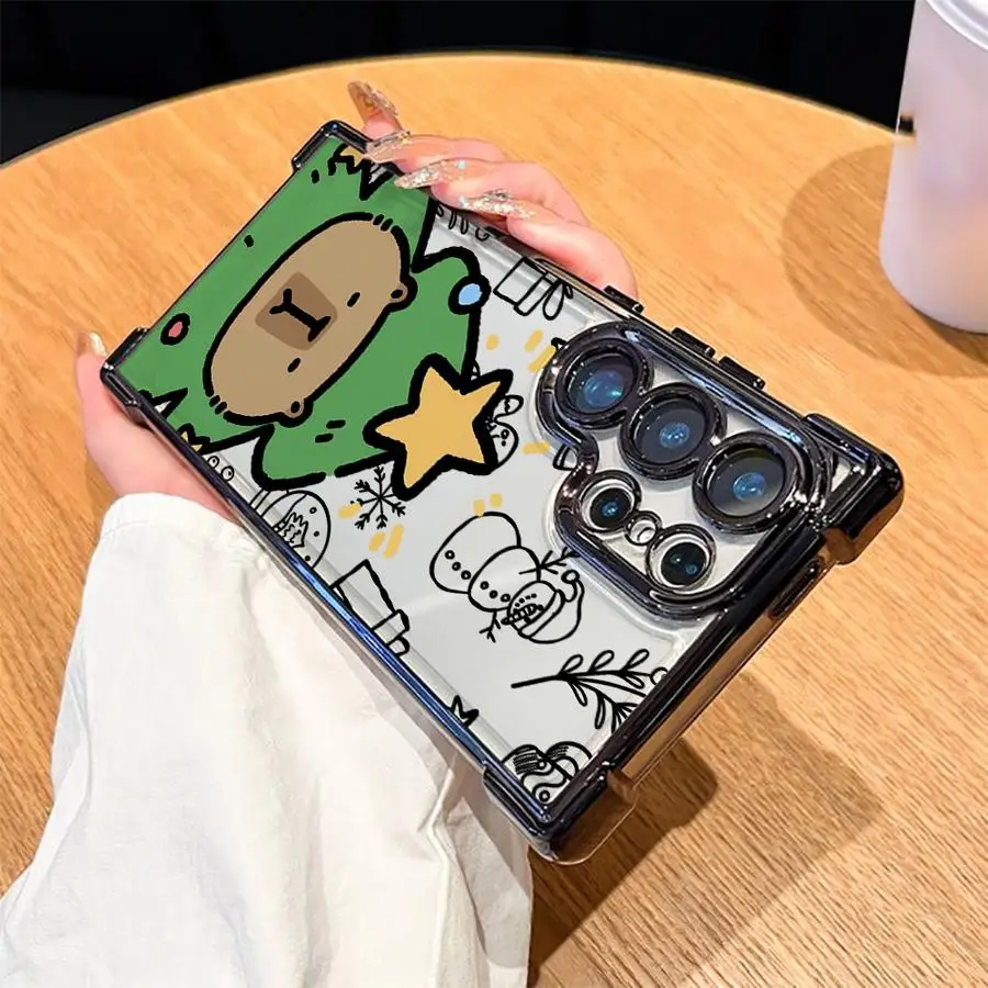 Funda suave de dibujos animados de capibara de Navidad para Samsung Galaxy S20 FE S23 S25 Edge S21 Plus S22 Ultra S24 - imagen 4