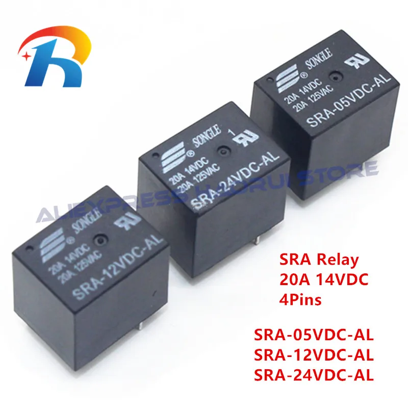 5 uds T74 relés de potencia SRA 05VDC 12VDC 24VDC AL SRA-05VDC-CL SRA-12VDC-CL SRA-24VDC-CL 20A 14VDC conversión normalmente abierta 4P/5 pines - imagen 2