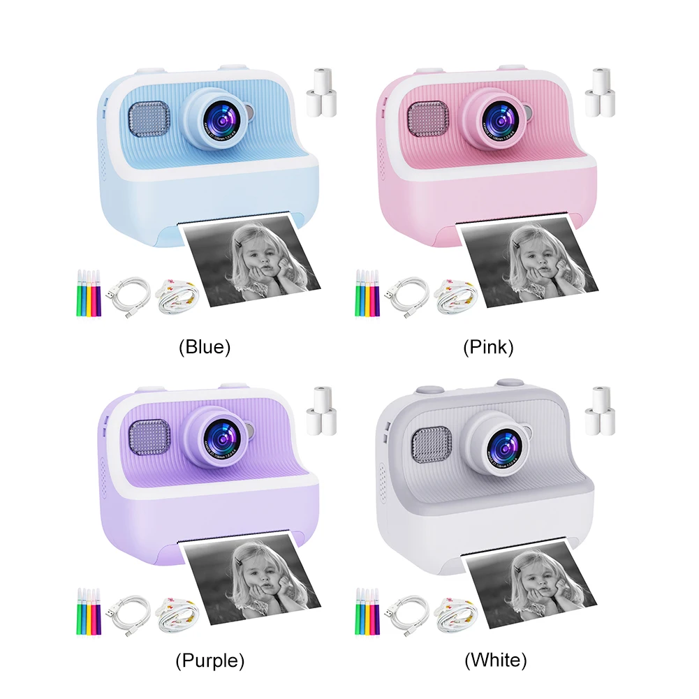 Mini cámara de impresión instantánea para niños, cámara fotográfica Digital de doble lente HD 1080P, cámara de impresión de fotos y vídeo para niños sofortbildkamera - imagen 4