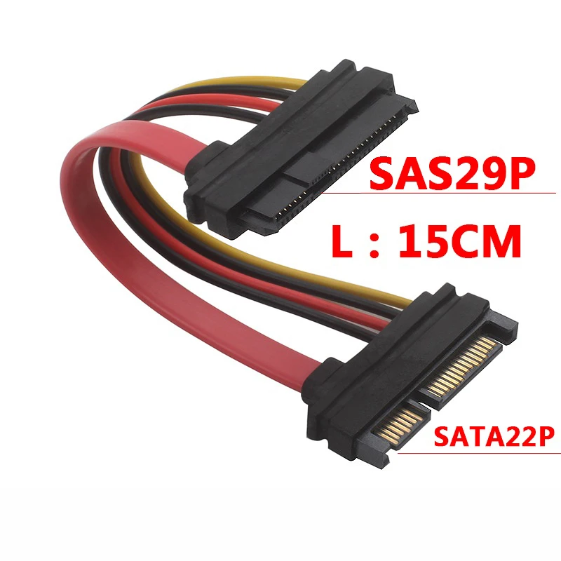 SAS a SATA,SFF-8482 SAS 29 pines a SATA 22 pines Cable de extensión Raid para unidad de disco duro con puerto de alimentación SATA de 15 pines