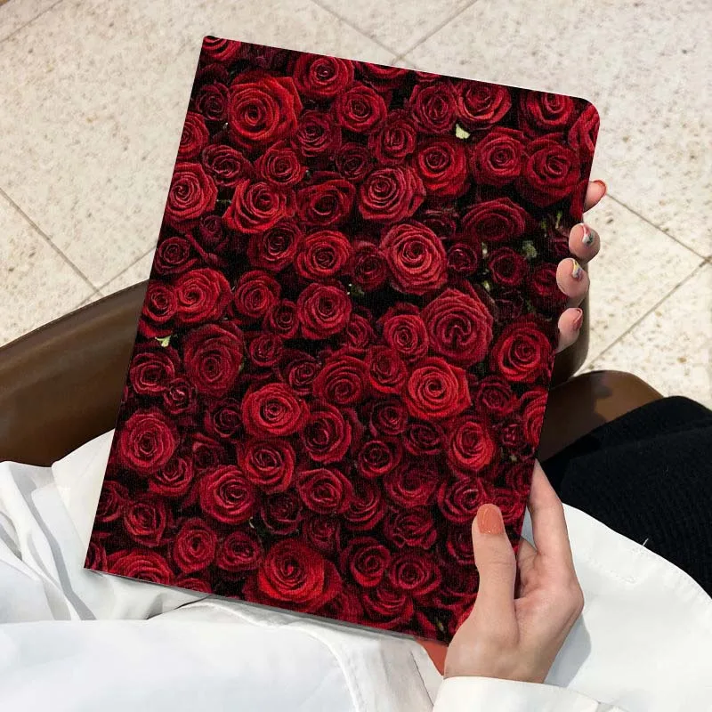 Funda fresca de rosas rojas artísticas para Lenovo Xiaoxin Pad Pro Tab M10 K10 Plus 3. ° Y700 Gen 11 11,2 11,5 12,7 8,8 pulgadas - imagen 4
