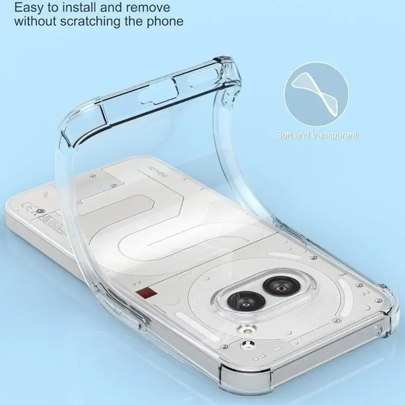 Funda transparente de TPU para Nothing Phone 2a Plus Nothing Phone 3A Pro, funda protectora de cuatro esquinas a prueba de golpes, Fundas