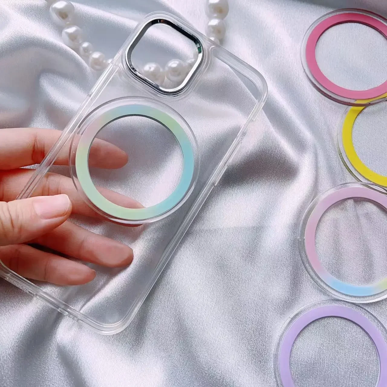 Pegatina de Base magnética segura para Mac redonda para IPhone 15 14 13 12 11 Pro Max Magsafe soporte de agarre de bolsillo soporte de expansión - imagen 5