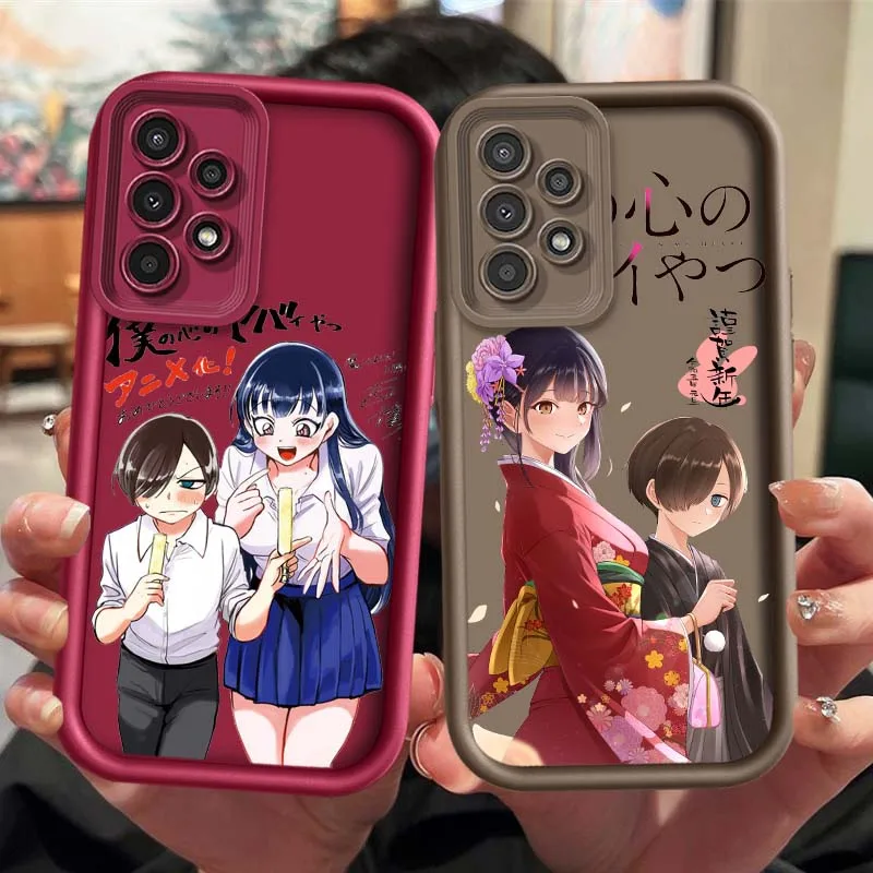 Anime los peligros en mi corazón para Samsung Galaxy A73 A72 A71 A56 A55 A35 A25 A54 A53 A52 A51 A32 funda de teléfono con escalera ocular