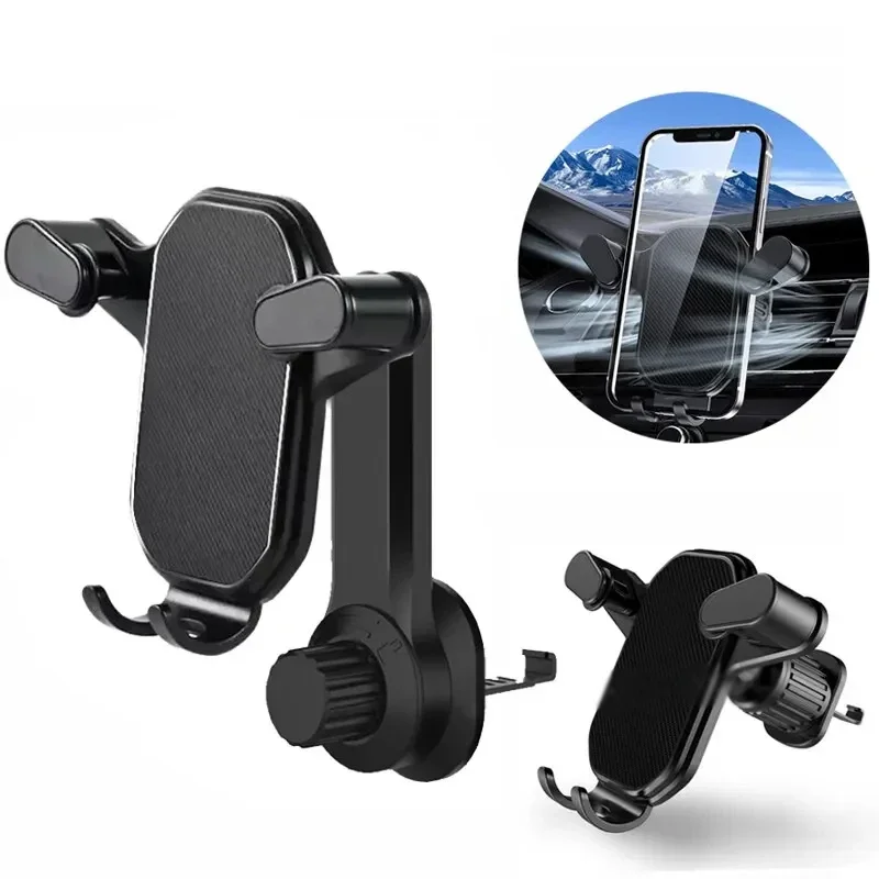 Soporte para teléfono de coche con ventilación de aire, soporte para teléfono con bloqueo de gravedad, ajuste Flexible de 360 grados, soporte Universal para teléfono automático para 4-7 pulgadas