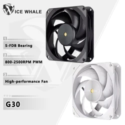 Ventilador Chasis ICE Whale G30 120 mm PWM Silencioso – Rodamiento S-FDB