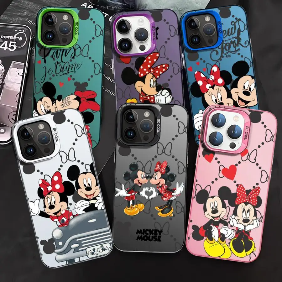 Funda de teléfono de moda Mickey Minnie pareja para Oppo A3x A60 A79 A98 A78 A58 A38 A18 A57 A76 A36 A94 A74 A55 4G 5G cubierta trasera mate