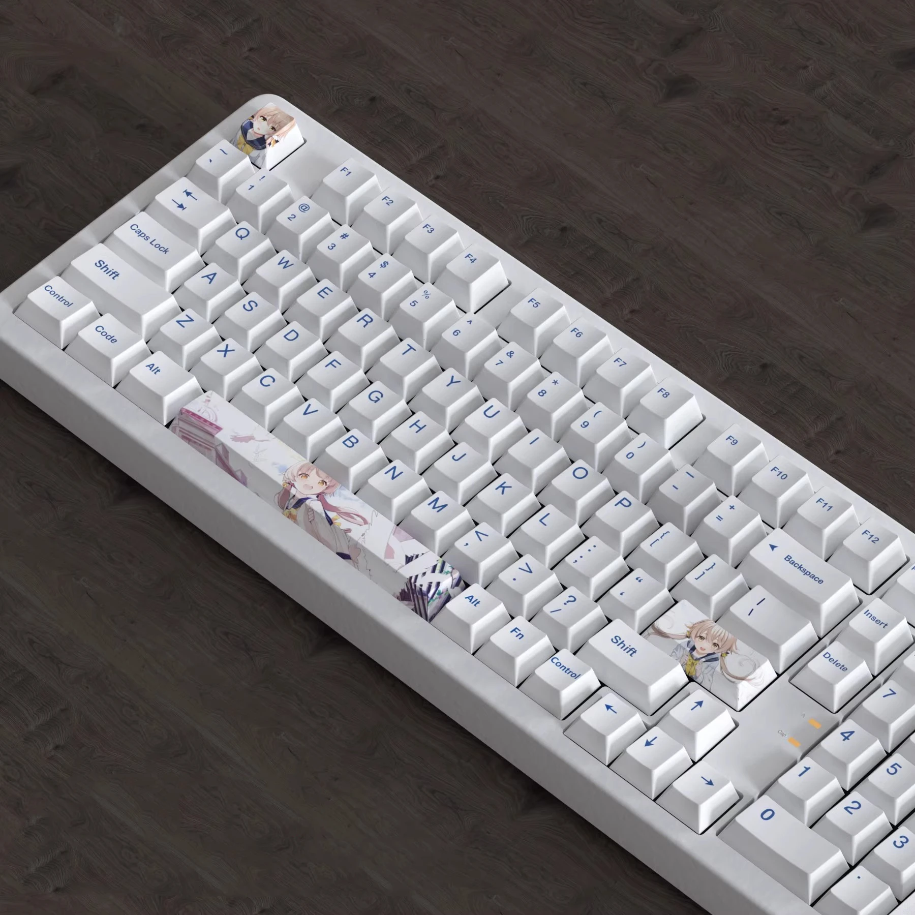 Juego de 3 teclas de archivo azul, barra espacial 6.25U ESC 2.25U, teclas de entrada, subcama de tinte PBT, juegos de dibujos animados de Anime, perfil de cereza - imagen 2