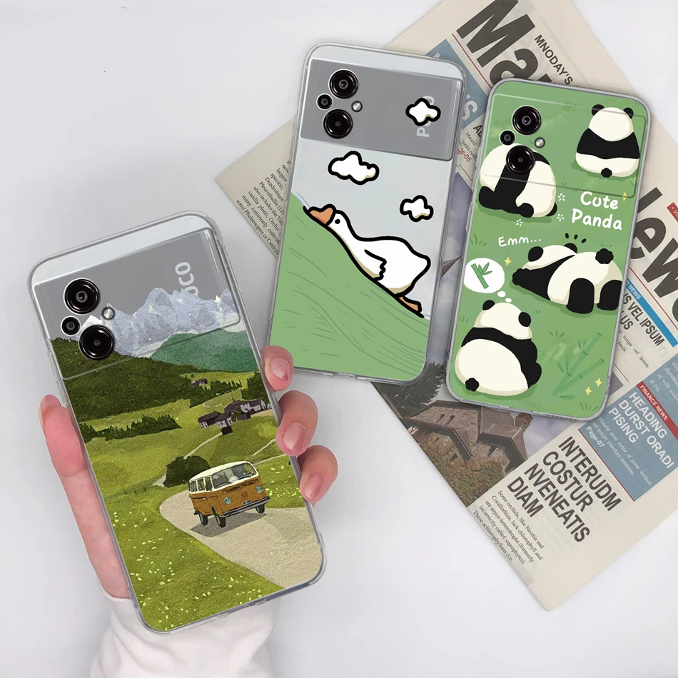 Funda para POCO M5 M5S, parachoques creativo transparente suave de dibujos animados para POCO M 5 POCOM5S, Fundas de teléfono, Funda protectora trasera anticaída - imagen 3