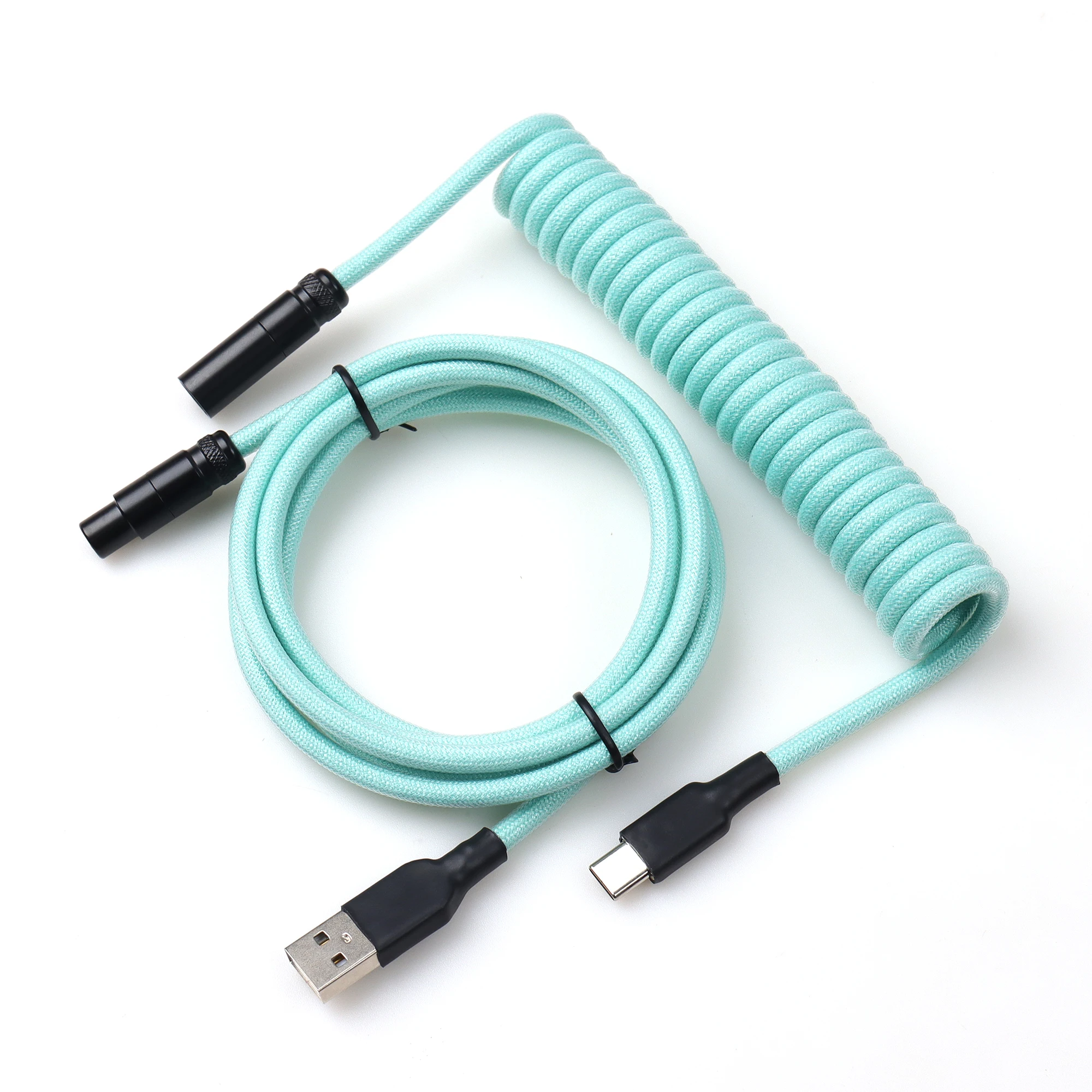 【 LANO 】 Cable Paracordado en espiral Mini XLR USB a tipo C para teclado mecánico Cable de teclado USB trenzado Múltiples opciones de color - imagen 4
