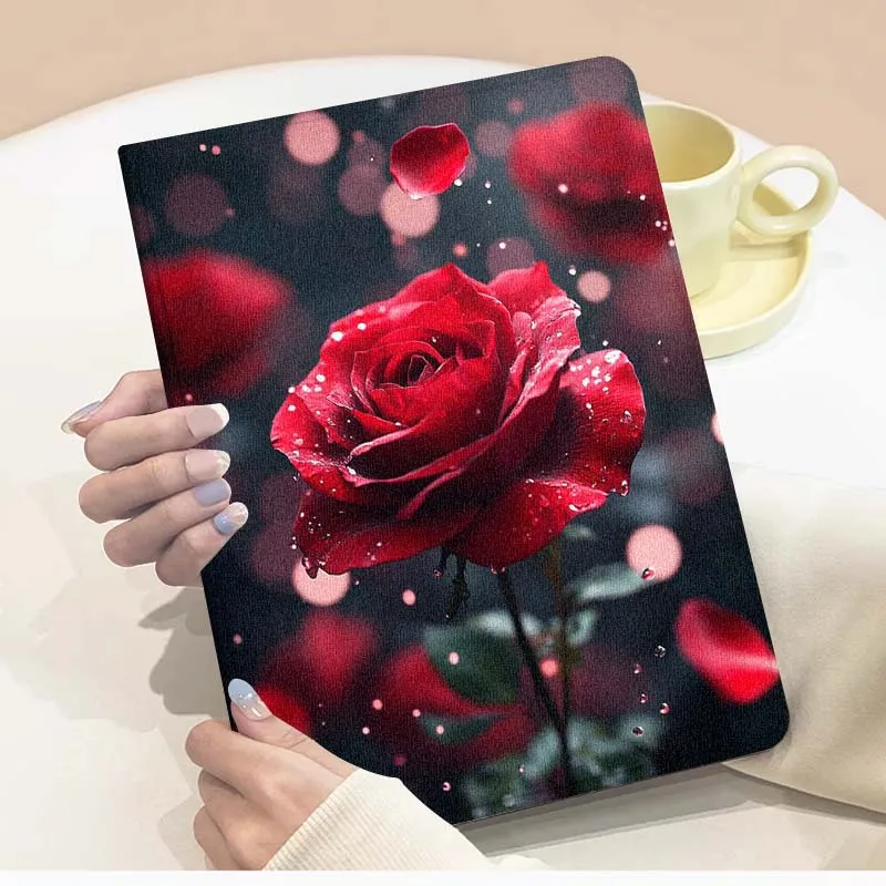 Funda Popular de rosas rojas para Xiaomi Redmi Pad 2 4 5 6 6S 7 7S SE Pro Ultra Max 14 11 8,7 11,2 12,5 pulgadas - imagen 4