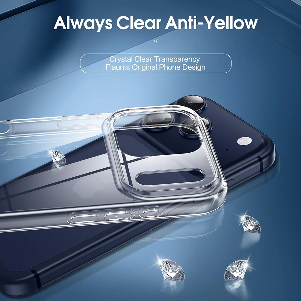 Funda suave de silicona transparente para iPhone 17 Pro Max 17Air, carcasa ultrafina y delgada para iPhone Air 17ProMax, funda a prueba de golpes - imagen 2